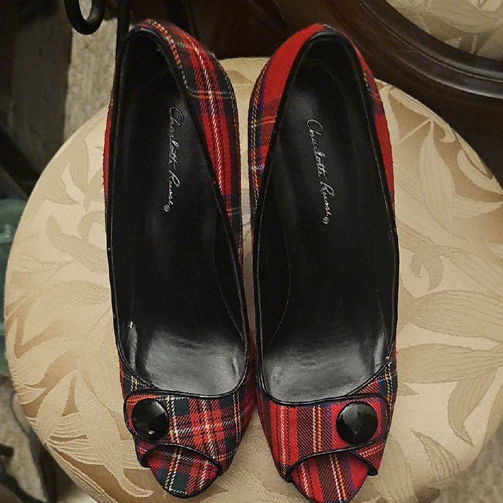 Charlotte Russe Tartan Plaid Heels
